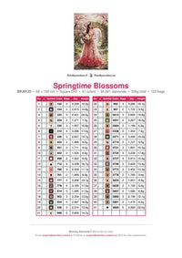 Thumbnail for Springtime Blossoms timanttimaalauksen värikartta – 41 DMC-väriä