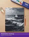 Thumbnail for Valmiin numeromaalauksen havainnekuva - Sailing on the Waves 40x50cm