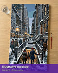 Thumbnail for Valmiin numeromaalauksen havainnekuva - People Entering Subway Winter 40x70cm