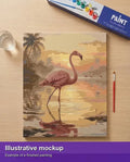 Thumbnail for Valmiin numeromaalauksen havainnekuva - Sunset Flamingo Serenity 40x50cm