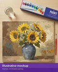 Thumbnail for Valmiin numeromaalauksen havainnekuva - Sunflowers in Vase 50x40cm