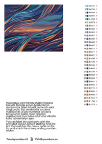 Thumbnail for Värikartta ja ohjeet - Abstract Colorful Waves 50x40cm