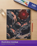 Thumbnail for Valmiin numeromaalauksen havainnekuva - Asteroids in Space Scene 40x50cm