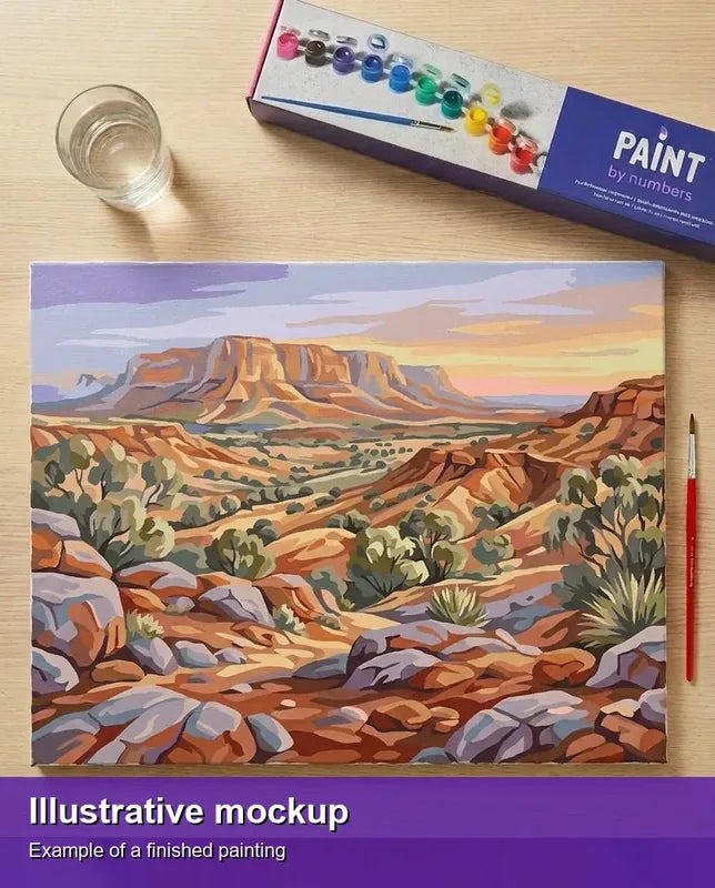 Valmiin numeromaalauksen havainnekuva - Desert Canyon View 50x40cm
