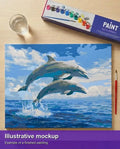 Thumbnail for Valmiin numeromaalauksen havainnekuva - Jumping Dolphins 50x40cm