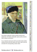 Thumbnail for Paint by numbers color chart - Self Portrait with Bandaged Ear - väriluettelo ja ohjeet
