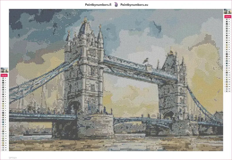 Tower Bridge timanttimaalauksen liimapintainen canvas 60x40cm