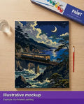 Thumbnail for Valmiin numeromaalauksen havainnekuva - Train on Coastal Bridge 40x50cm