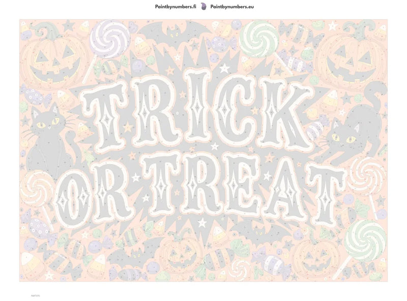 Numeromaalaus: Numeroitu kangas - Trick or Treat 70x50cm