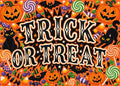 Thumbnail for Halloween-aiheinen Trick or Treat numeromaalaus mustilla kissoilla, kurpitsoilla ja karkeilla.