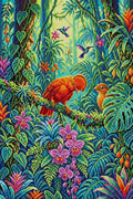 Thumbnail for Tropical Birds in Lush Jungle, 40x60 cm timanttimaalaus – koko kuvion esikatselu ilman lähikuvaa