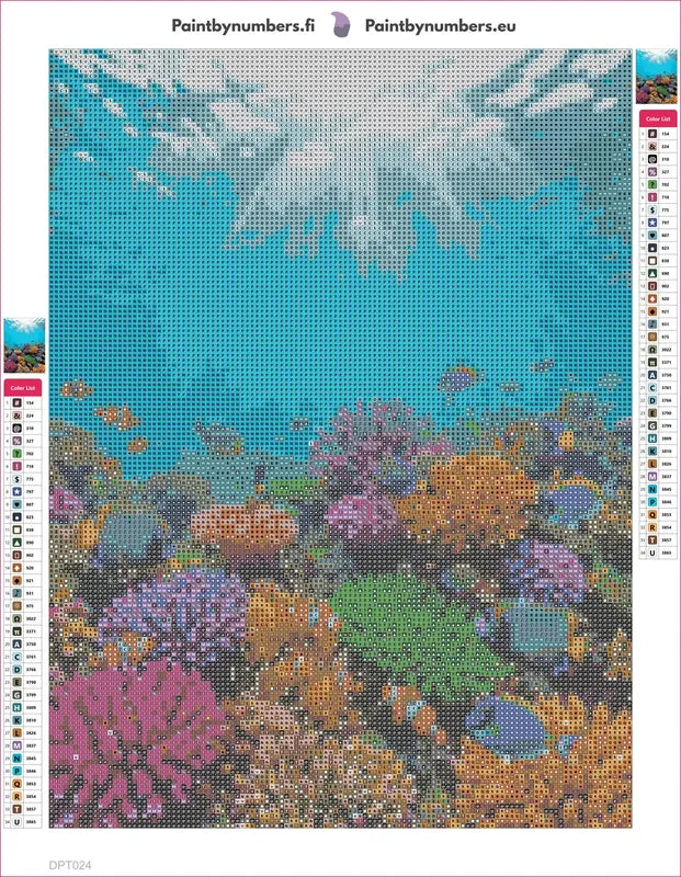 Coral Reef Life timanttimaalauksen liimapintainen canvas 30x40cm