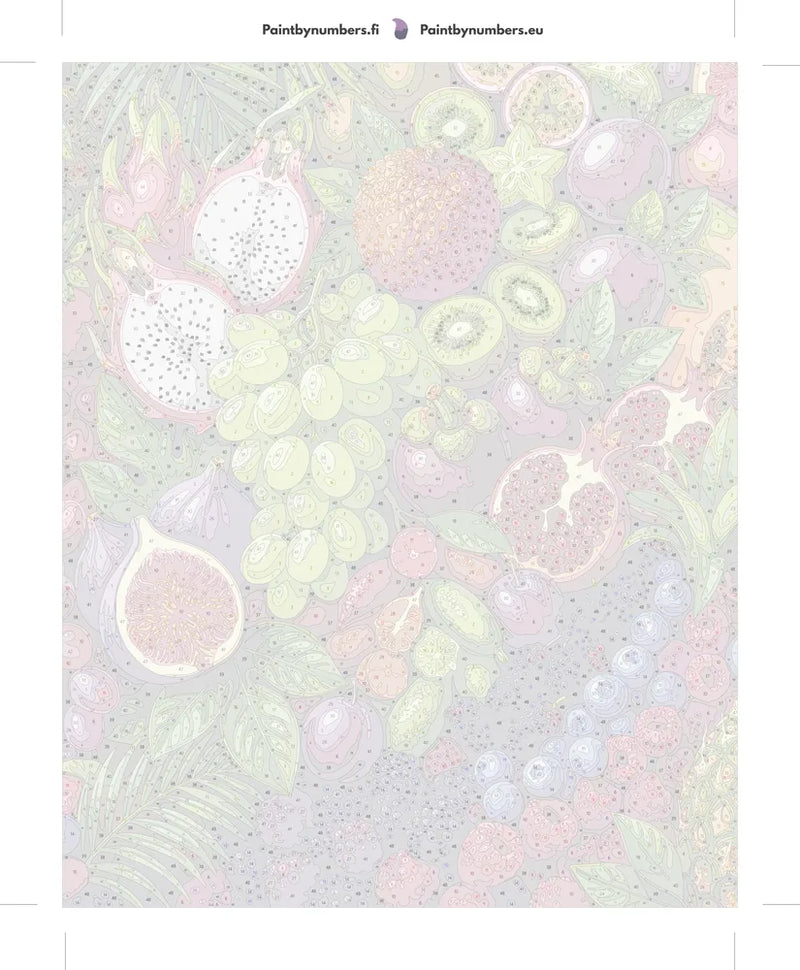 Numeroitu kangas - Tropical Fruit Assortment 40x50cm