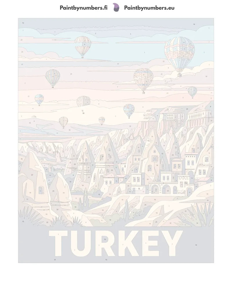 Numeroitu kangas - Turkey Travel Poster 40x50cm