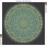 Thumbnail for Turquoise Mandala timanttimaalauksen liimapintainen canvas 50x50cm