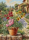 Thumbnail for Tuscan Garden Flower Pot, 50x70 cm timanttimaalaus – koko kuvion esikatselu ilman lähikuvaa
