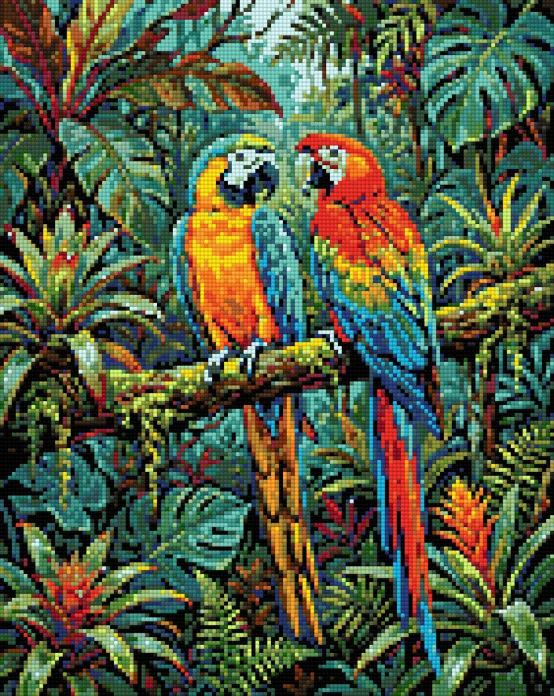 Timanttikuvio - Two Macaws