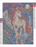 Thumbnail for Unicorn at the Crystal Ford timanttimaalauksen liimapintainen canvas 30x40cm