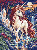 Thumbnail for Unicorn at the Crystal Ford, 30x40 cm timanttimaalaus – lopullisen kuvion esikatselu