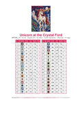 Thumbnail for Unicorn at the Crystal Ford timanttimaalauksen värikartta – 32 DMC-väriä