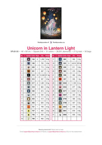 Thumbnail for Unicorn in Lantern Light timanttimaalauksen värikartta – 31 DMC-väriä