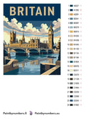 Thumbnail for Värikartta ja ohjeet - United Kingdom Travel Poster 40x50cm