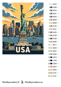 Thumbnail for Värikartta ja ohjeet - United States Travel Poster 40x50cm