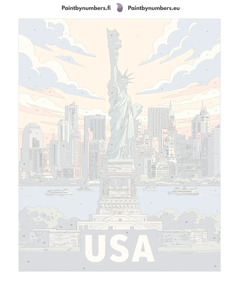 Numeroitu kangas - United States Travel Poster 40x50cm