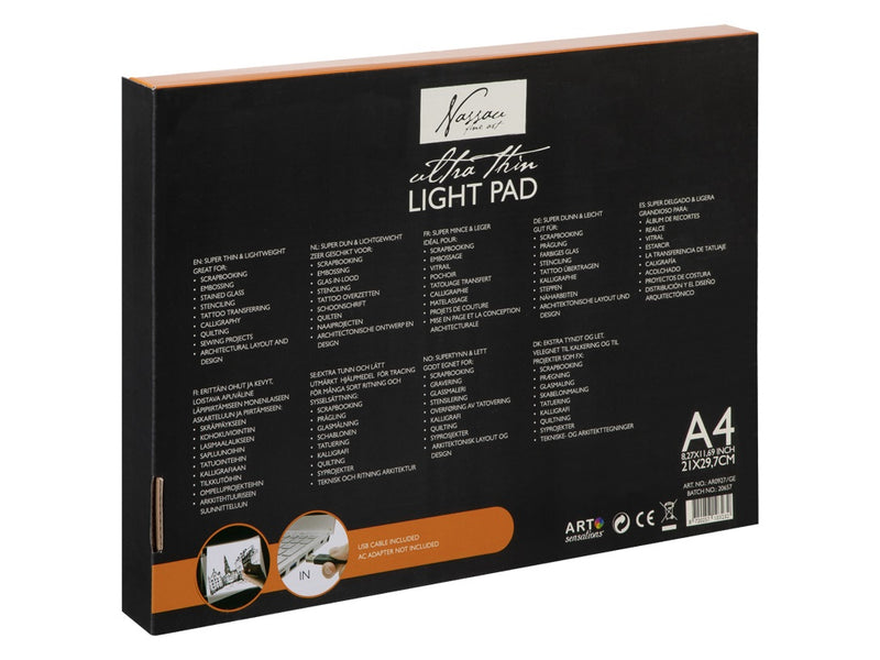 Nassau LED-valopöytä A4 – pakkaus