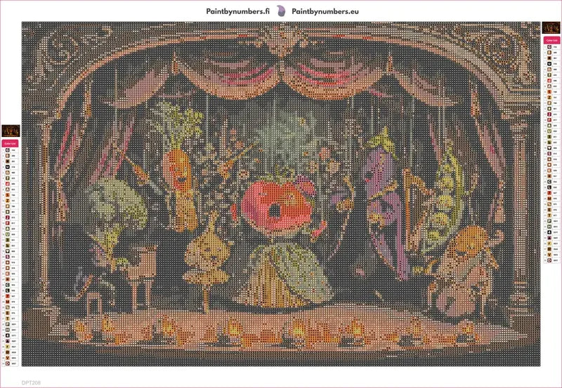 Vegetable Orchestra timanttimaalauksen liimapintainen canvas 60x40cm