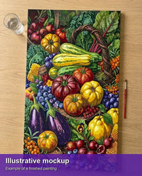 Thumbnail for Valmiin numeromaalauksen havainnekuva - Vegetables and Fruit Basket 40x70cm