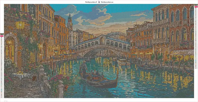 Venetian Canal View timanttimaalauksen liimapintainen canvas 120x60cm