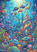 Thumbnail for Vibrant Underwater Fantasy World, 50x70 cm timanttimaalaus – lopullisen kuvion esikatselu