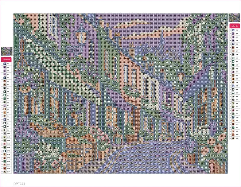 Victoria Street Market Morning timanttimaalauksen liimapintainen canvas 40x30cm
