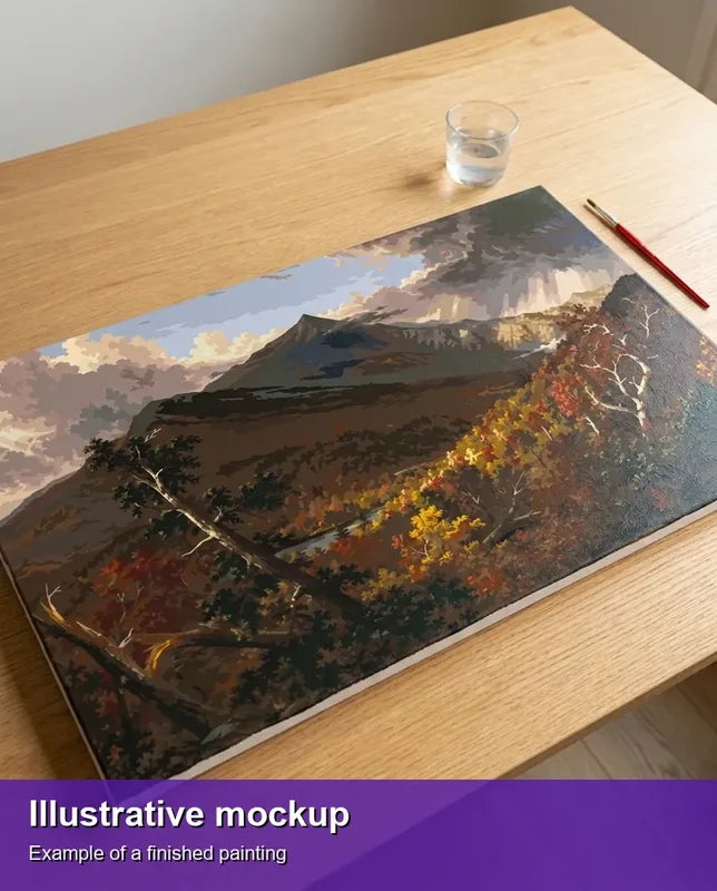 Valmiin numeromaalauksen havainnekuva - View of Schroon Mountain Essex County New York After a Storm 70x40cm