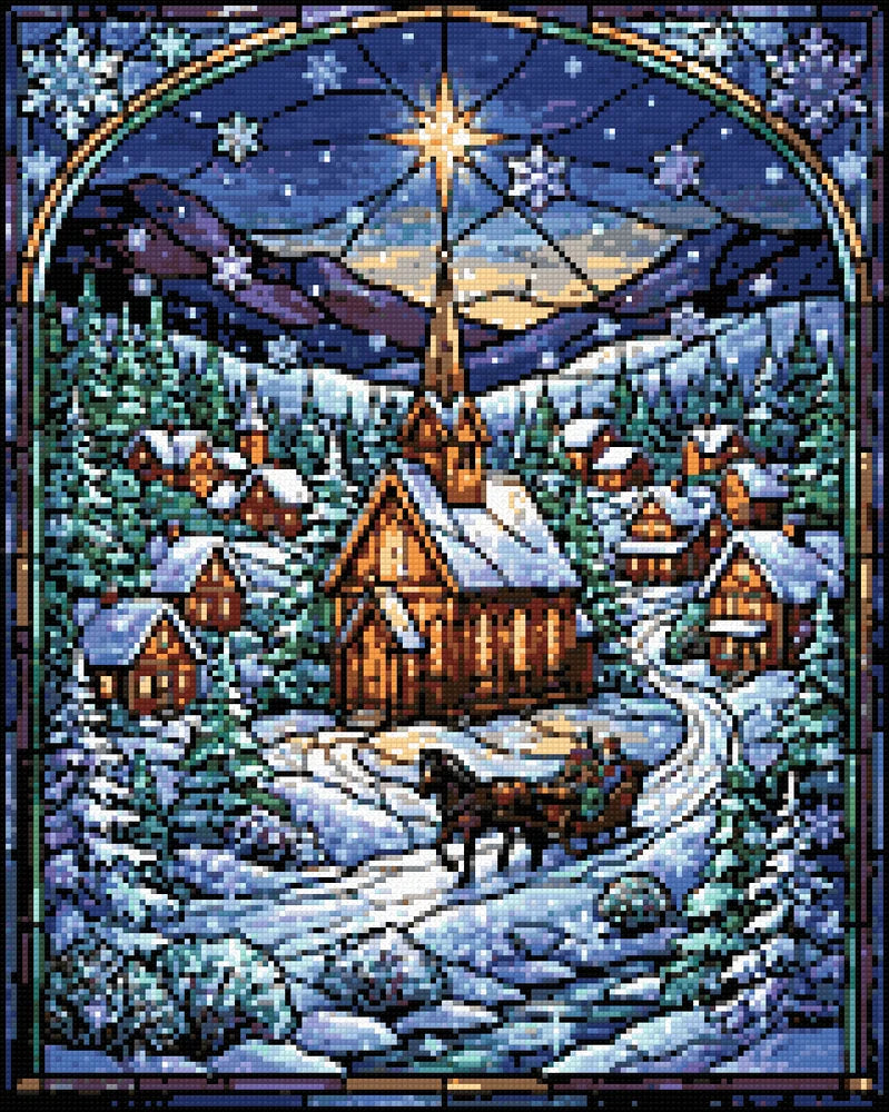 Timanttikuvio - Village Winter Night