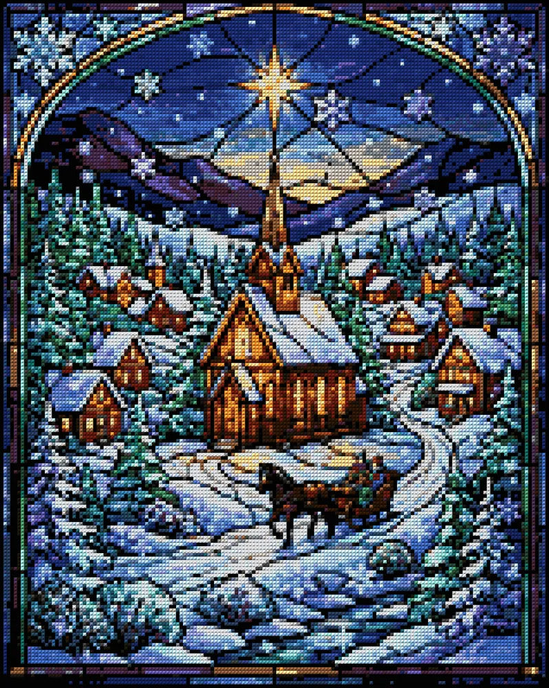Timanttikuvio - Village Winter Night