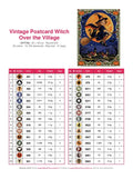 Thumbnail for Vintage Postcard Witch Over the Village timanttimaalauksen värikartta – 30 DMC-väriä