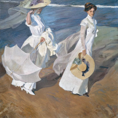 Walk on the Beach by Sorolla, 50x50 cm timanttimaalaus – alkuperäinen kuva, josta kuvio on tehty