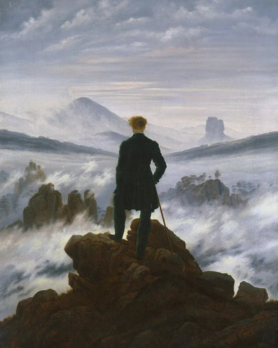 Wanderer above the Sea of Fog by Caspar David Friedrich, 40x50 cm timanttimaalaus – alkuperäinen kuva, josta kuvio on tehty