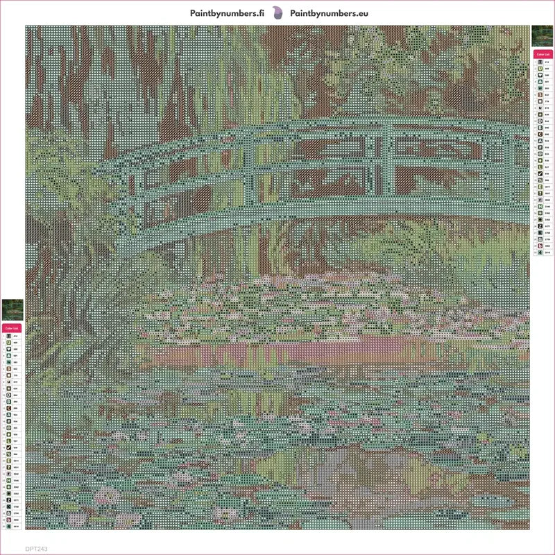 Water Lily Pond timanttimaalauksen liimapintainen canvas 50x50cm