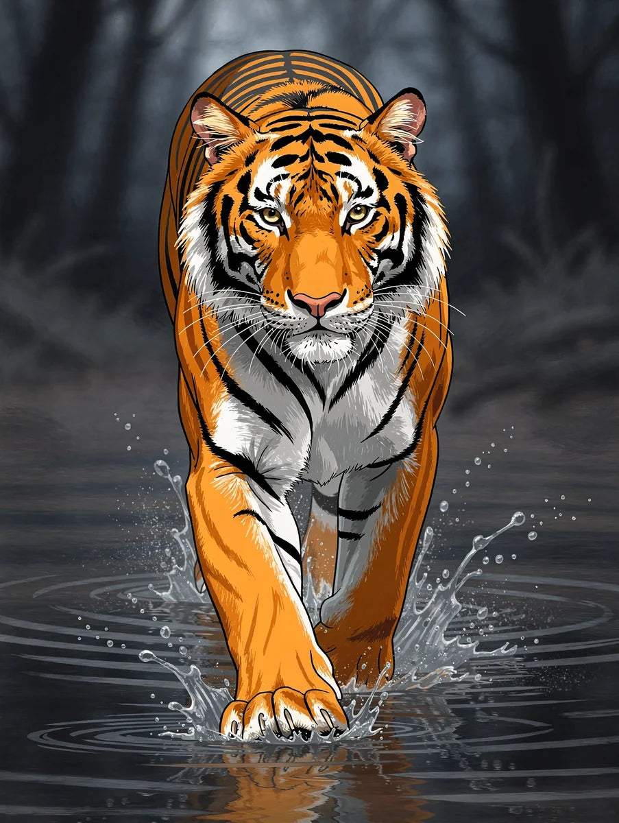 Timanttimaalaus Water Tiger