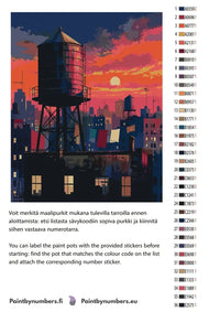 Thumbnail for Värikartta ja ohjeet - Water Tower at Sunset 40x50cm