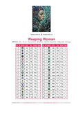 Thumbnail for Weeping Woman timanttimaalauksen värikartta – 38 DMC-väriä