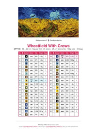 Thumbnail for Wheatfield With Crows timanttimaalauksen värikartta – 35 DMC-väriä