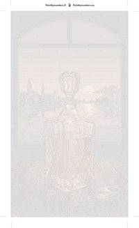 Thumbnail for Numeroitu kangas - Whiskey Decanter and Sunset 40x70cm