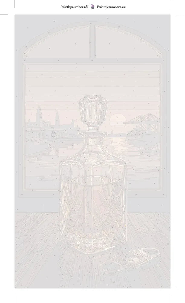 Numeroitu kangas - Whiskey Decanter and Sunset 40x70cm