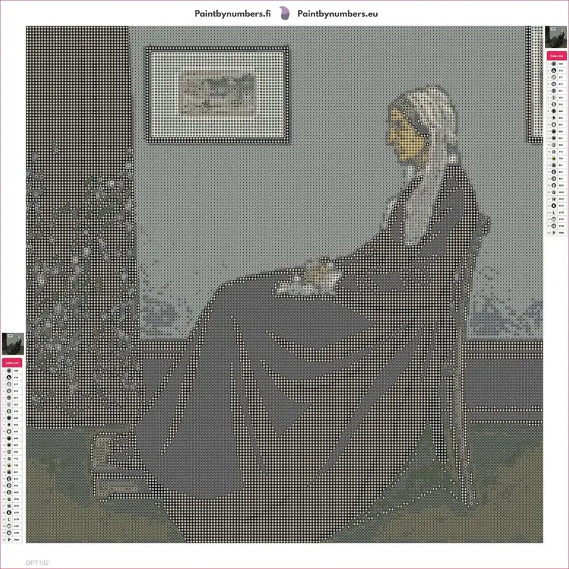 Whistler S Mother timanttimaalauksen liimapintainen canvas 50x50cm