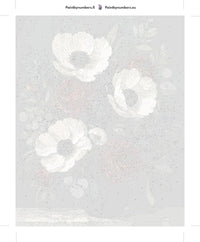 Thumbnail for Numeroitu kangas - White Anemones and Red Roses 40x50cm