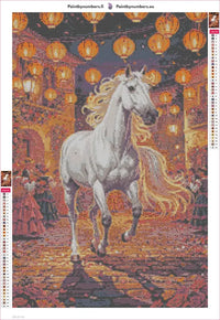 Thumbnail for White Horse in Festival timanttimaalauksen liimapintainen canvas 40x60cm